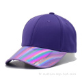 Chapeau de baseball en cuir miroir laser